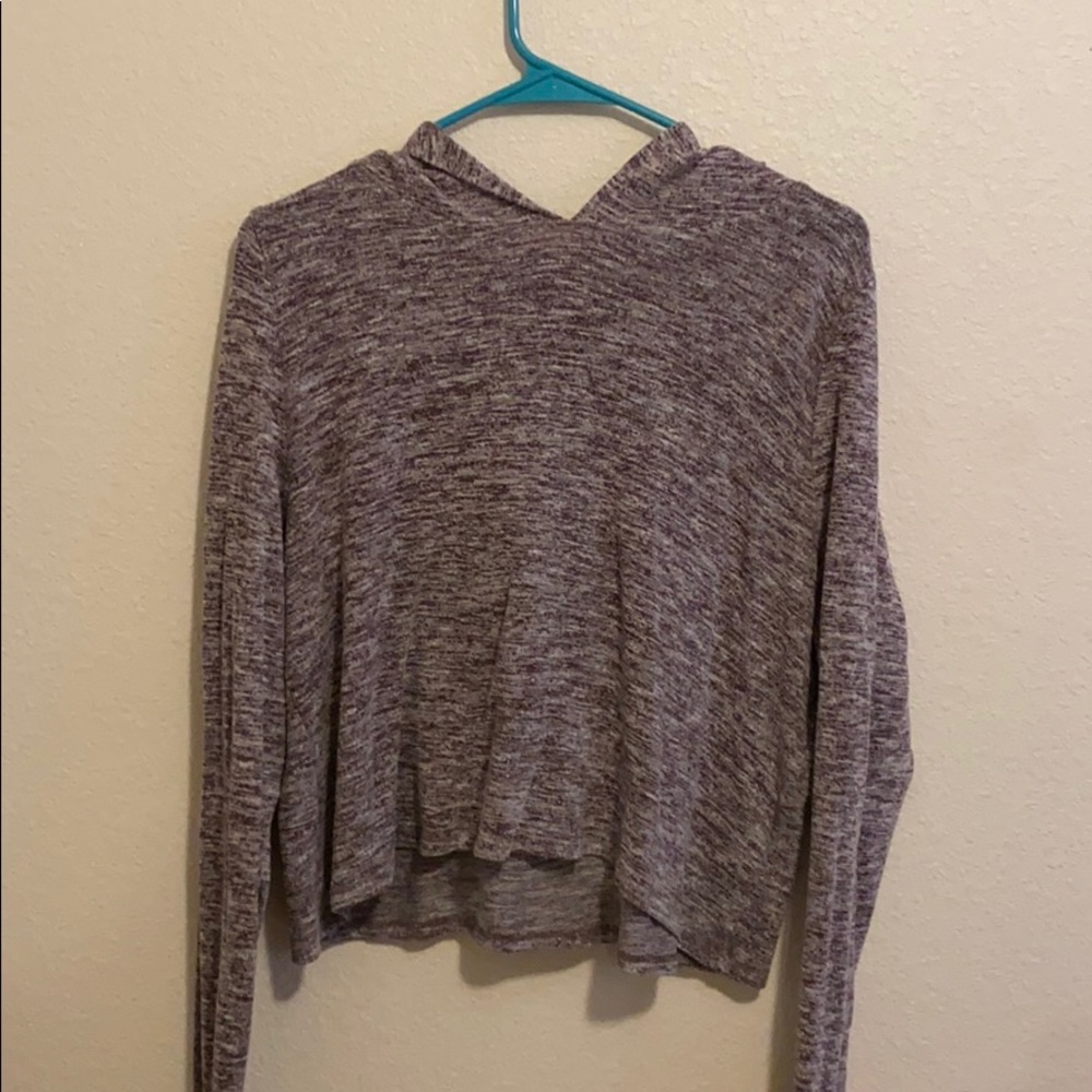 Long sleeve crop top hoodie